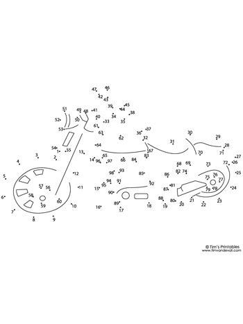Dot Art Motorcycle Printables