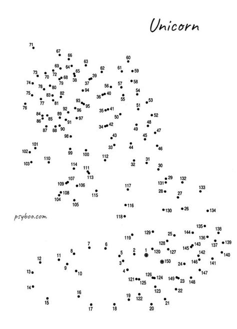 Dot Art Printables Unicorns