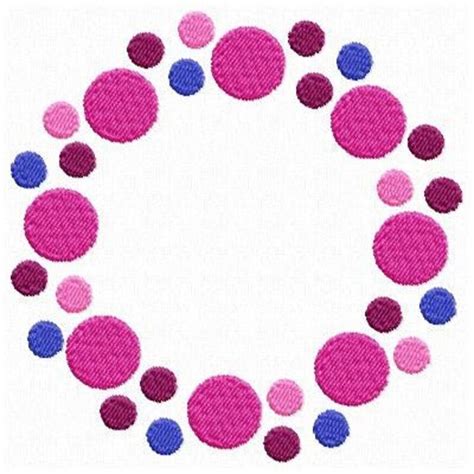Dot Circle Frame Embroidery Design