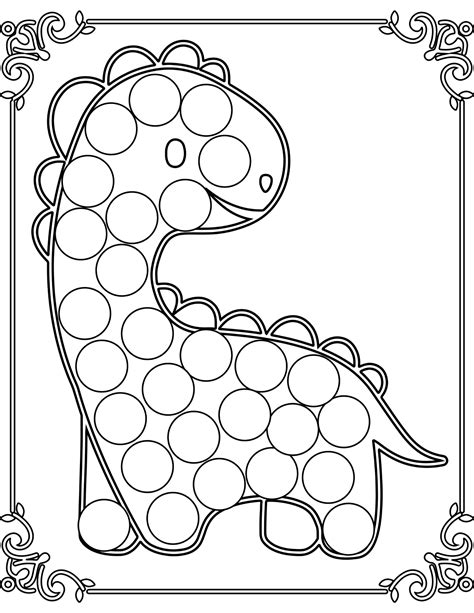 Dot Dinosaur Printable Color