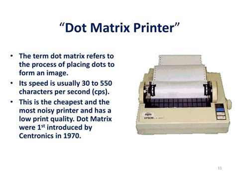 Dot Matrix Printer Definition English