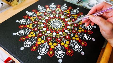 Dot Painting On Canvas Tutorial