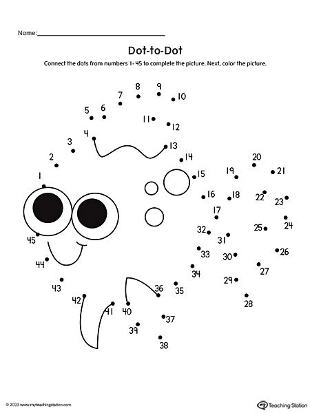 Dot To Dot Math Worksheets Free