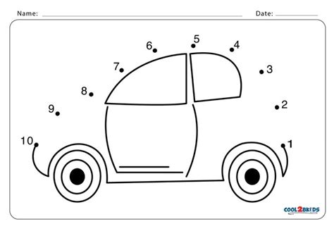 Dot To Dot Printable Easy Car