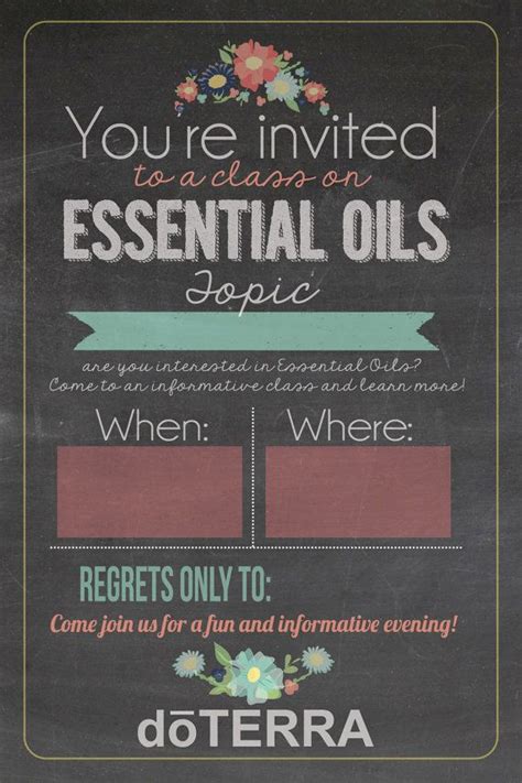 Doterra Class Invitation Printable