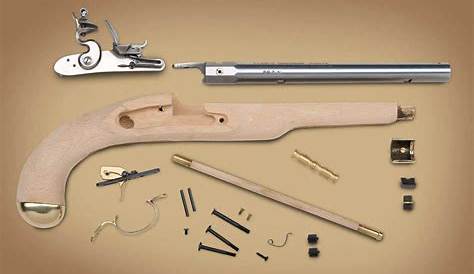 Double Barrel Flintlock Pistol Kit English 1750 Deluxe