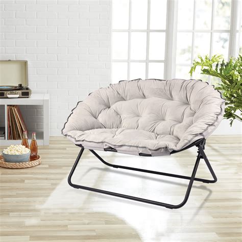 Heritage Club Kids Sherpa Double Saucer Chair, White