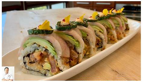 Double Hamachi Roll Sushi Restaurant Menu California Crunch Hayward