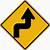 double sharp turn road sign