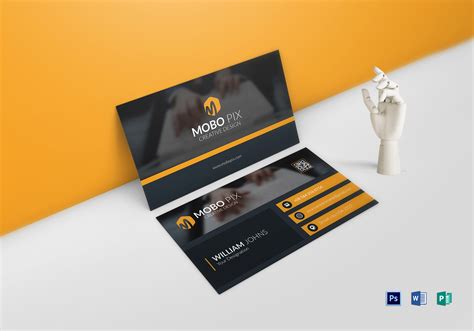 Double Sided Business Card Design Template in Word, PSD