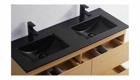 Double Vasque 120 Cm Noir Lavabo , Dark à Encastrer Céamique