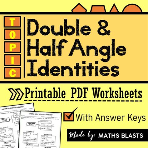 double angle identities worksheet pdf
