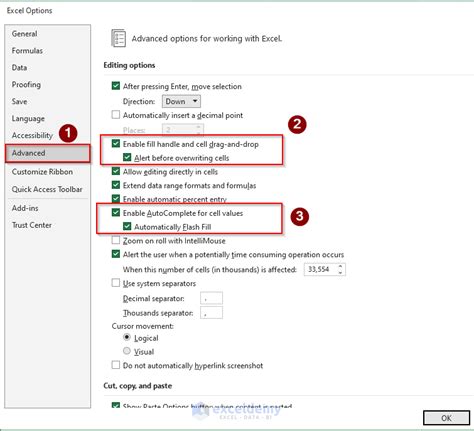 Double Click Autofill Not Working Excel