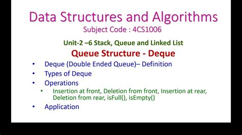 double ended queue algorithm in data structure