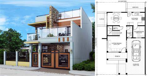 Andres, Two Storey House with Firewall Pinoy House Designs Pinoy
