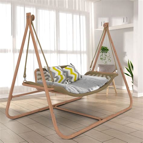 Double Hammock Swing With Stand