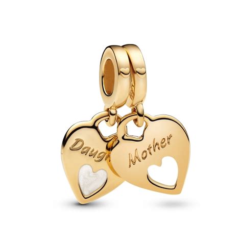 double heart split dangle charm