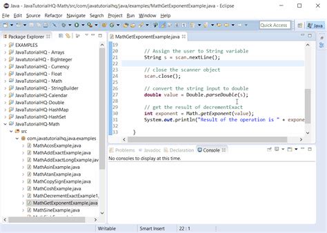 Double Java Exponent