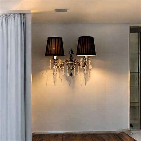 Double Light Wall Sconce Black