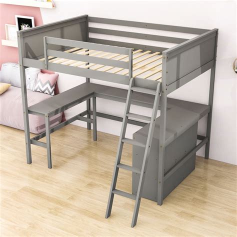 Double Loft Bed With Storage Underneath