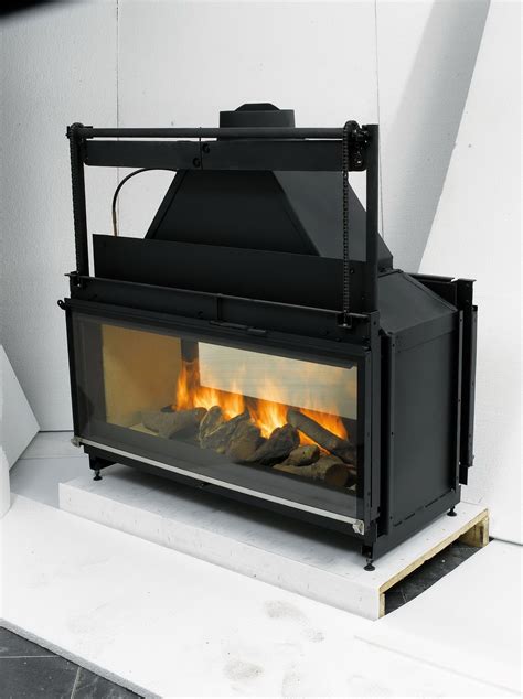 Double Sided Glass Fireplace Insert