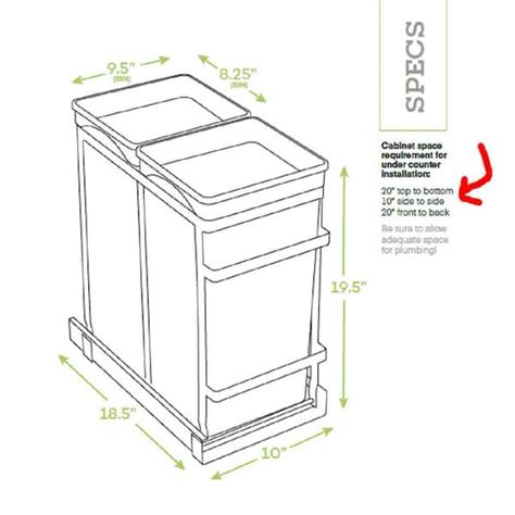 Double Trash Can Cabinet Width