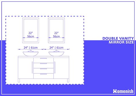 Double Vanity Mirror Size