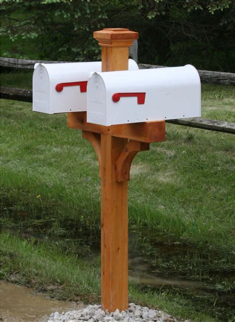 Double Wood Mailbox Post