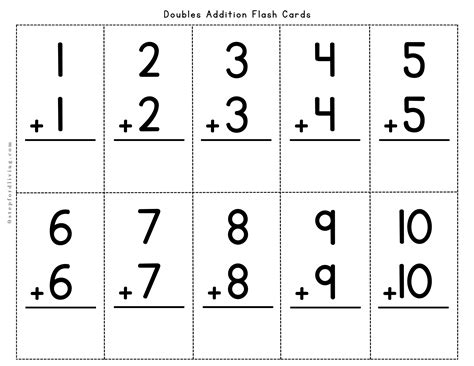 Doubles Flashcards Free Printable