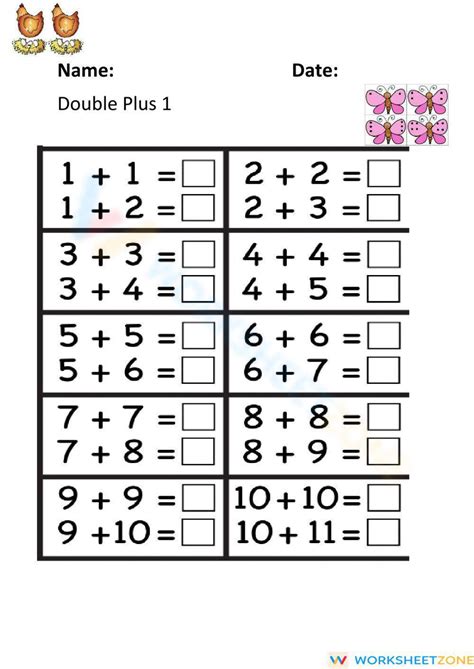 doubles plus one worksheet | my classroom. | Pinterest | Worksheets