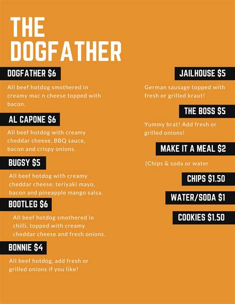 Doughfather Menu