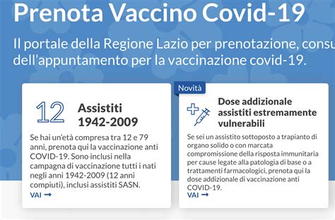 dove prenotare vaccino covid lazio