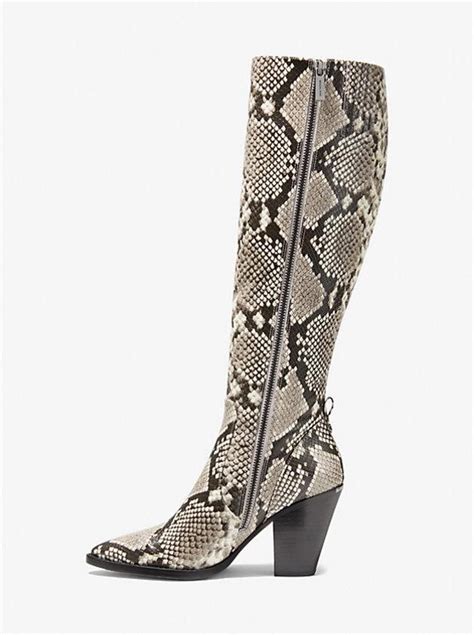 Dover Python Embossed Faux Leather Knee Boot