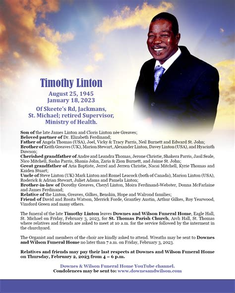downes and wilson funeral home barbados obits