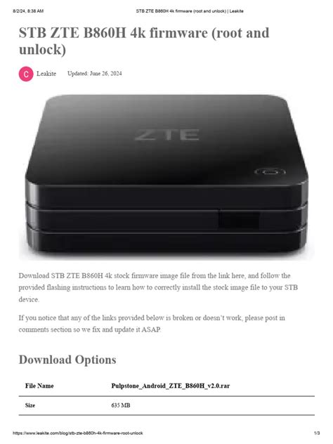 download firmware stb zte b700...