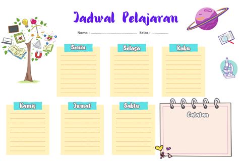 download format jadwal pelajaran sd