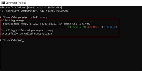 Download Numpy Using Cmd