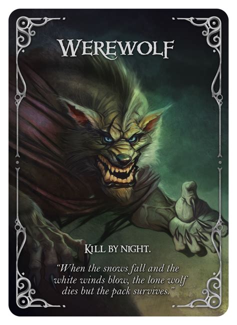 Downloadable Free Printable Werewolf Game Cards