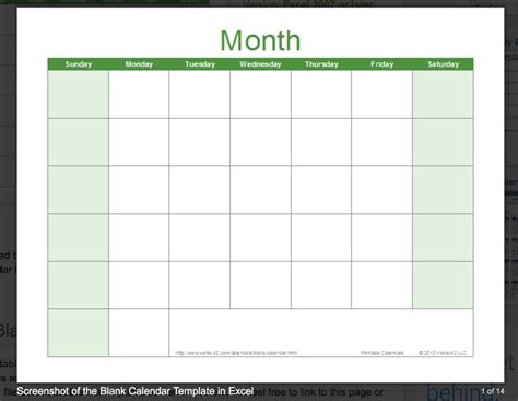 Downloadable Calendar Template