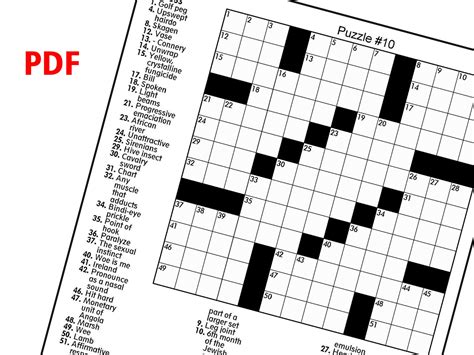 Screenshot of website offering downloadable crossword puzzles