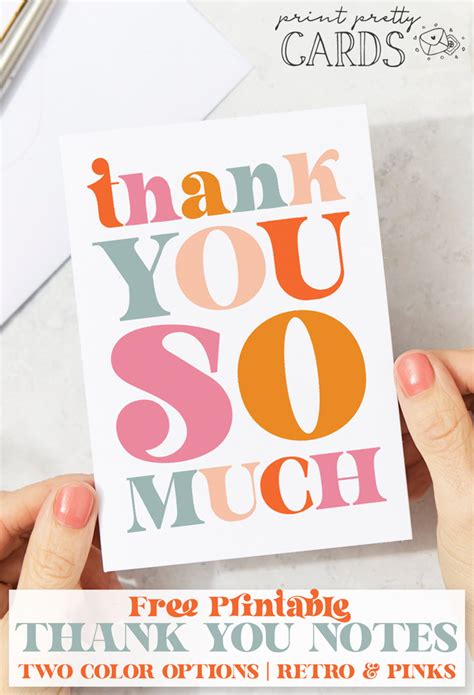 Downloadable Printable Thank You Notes