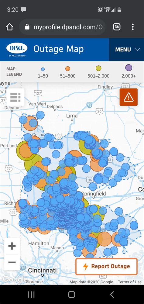 dpl outage map legend