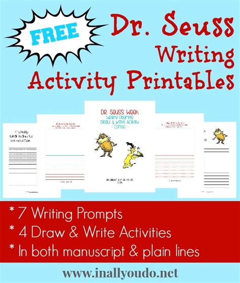 Dr Seuss Writing Printable