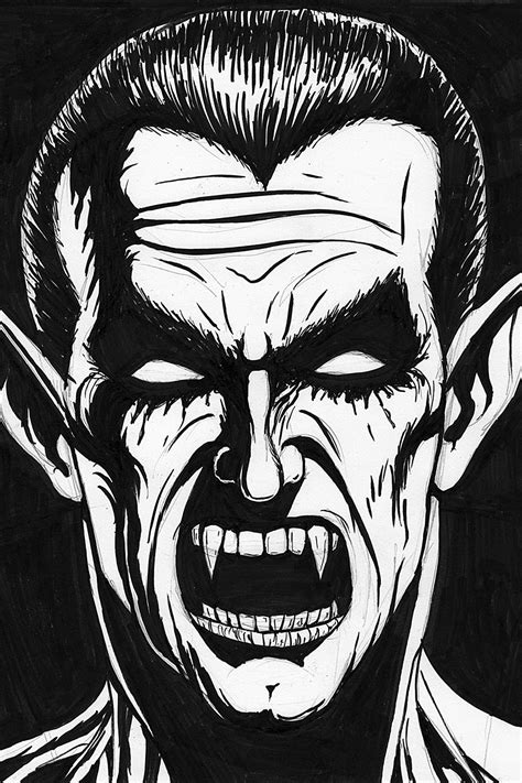 dracula drawing scary