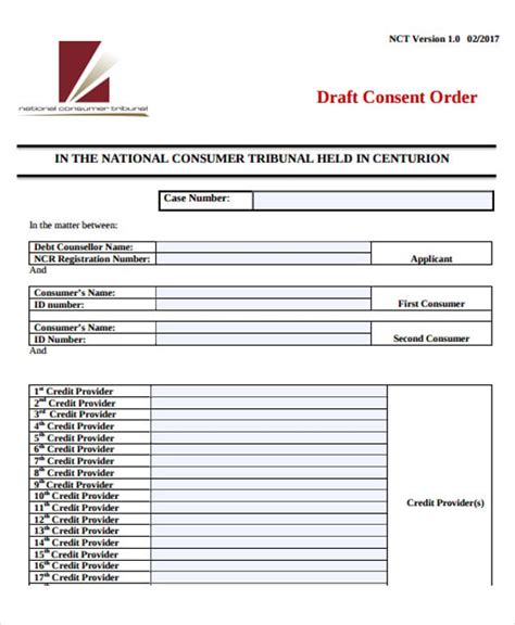 draft a consent order