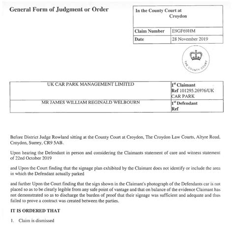 draft court order template uk