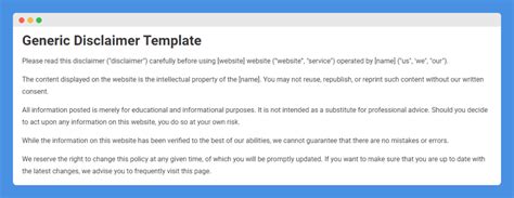 draft document disclaimer examples