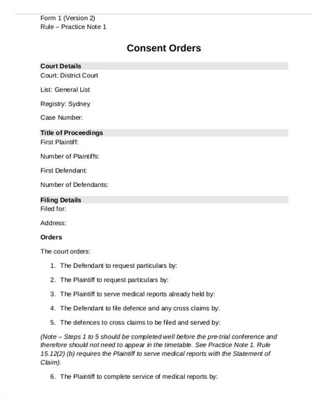 drafting a consent order