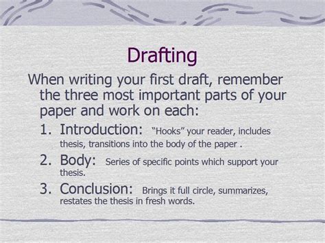 drafting a paper meaning