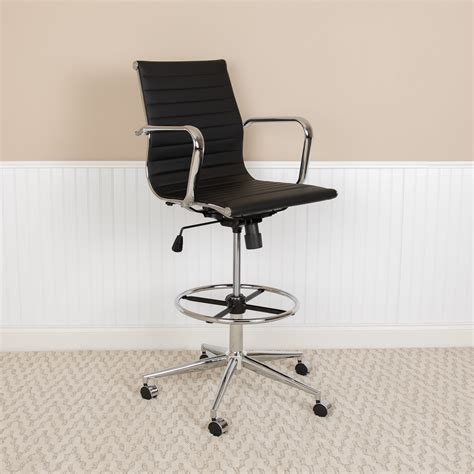drafting chairs adjustable height leather
